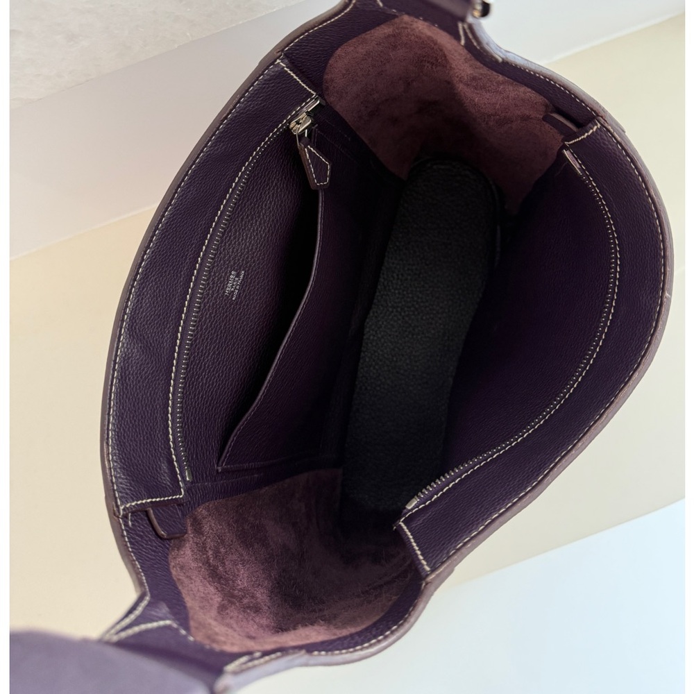 Authentic Hermes Goodnews messenger Chic Purple clemence Leather crossbody bag - Picture 6 of 16